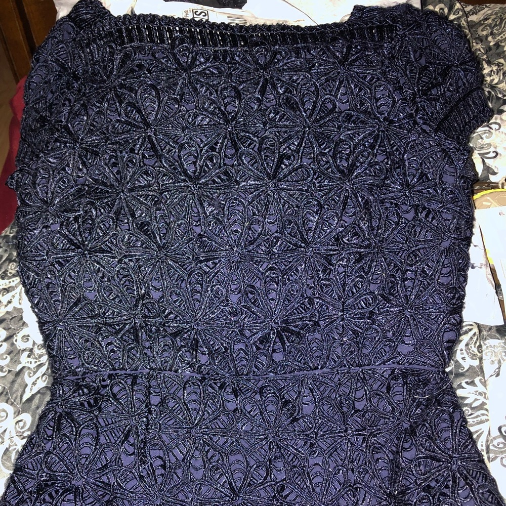 JS Collections Sequin Embellished Crochet Column Gown NWT - Picture 8 of 16